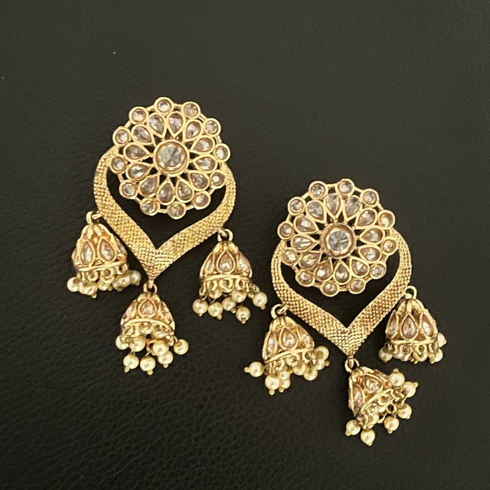 Gold Floral Dangle Earrings